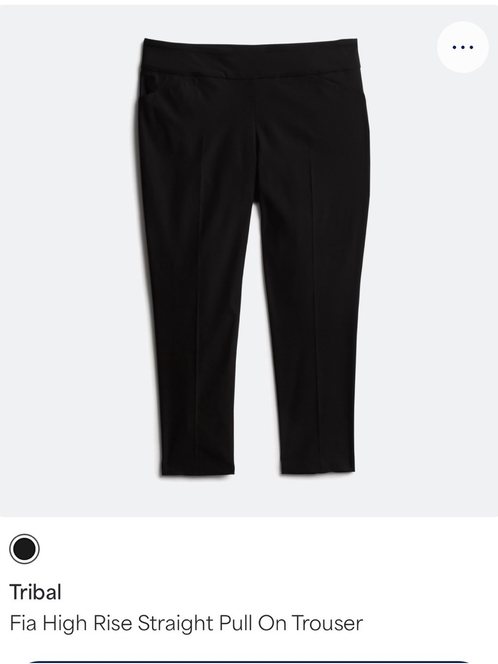 Tribal Black High-Rise Straight Pull-On Trousers